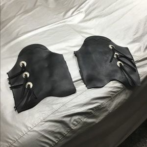 Leather motorcycle leg chaps